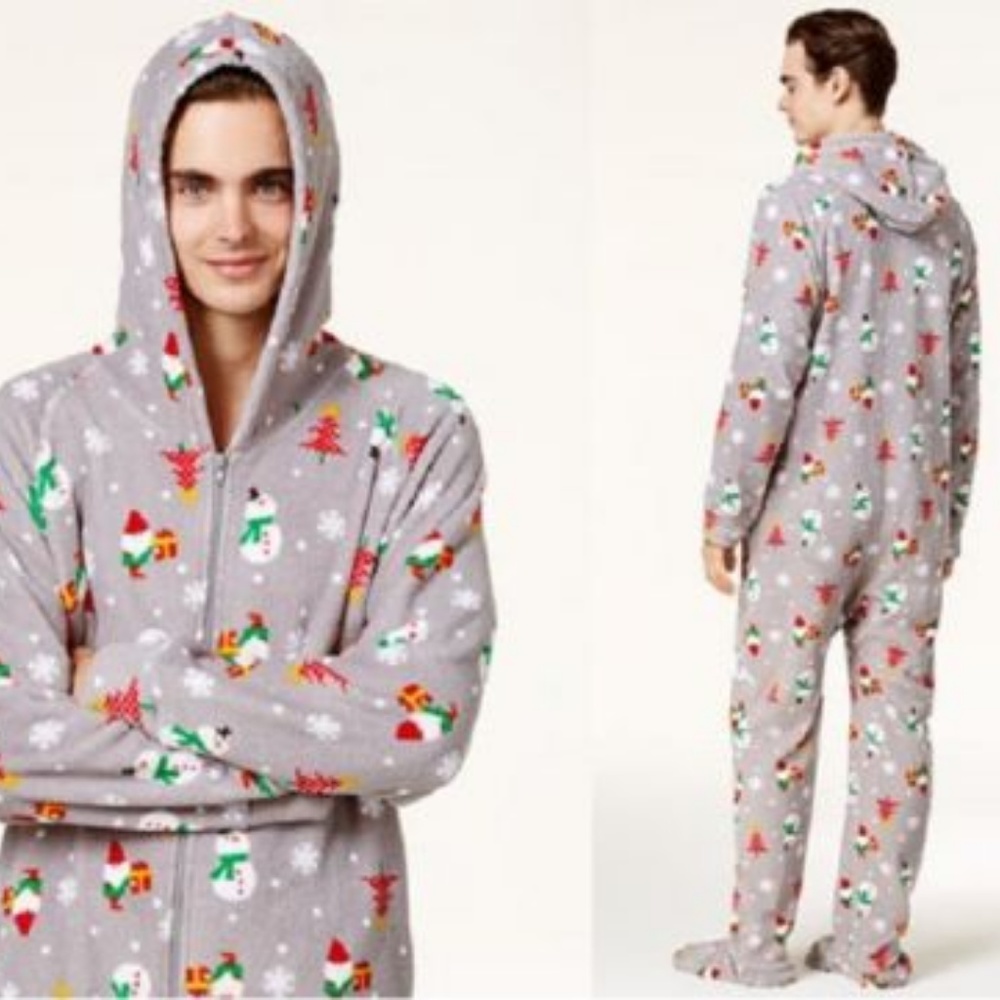 MENS Footie Pajamas PJs Macy’s Gift Wrapped NWT